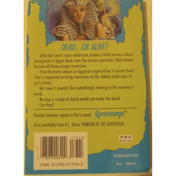 R.L. Stine's Goosebumps Book #23 Return Of The Mummy Preowned - Picture 2 of 8